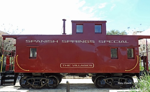 A caboose at Spanish Springs in The Villages