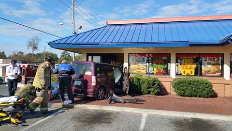 A van ran into a Burger King restaurant Tuesday morning in Belleview.