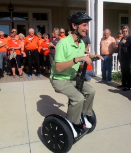 Joe Hertrich tries out his new Segway.
