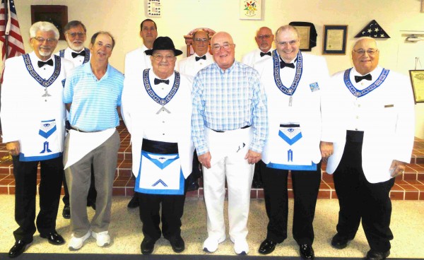 Pictured are the officers of the Lodge along with the new recruits, from left: Larry Kent, Tom Papin, Richard Koenig, Jim Farrow, Ron D'Orazio, Ed Mayfield, Robert Gargano, Bill Tanner, David Dix, and Emmitt Mills.