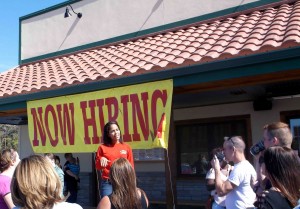 Miranda Ford coaches new employees Saturday at the new Texas Roadhouse restaurant,