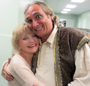 Alex Santoriello hams it up after the show with Joan Knapton of KC Productions.
