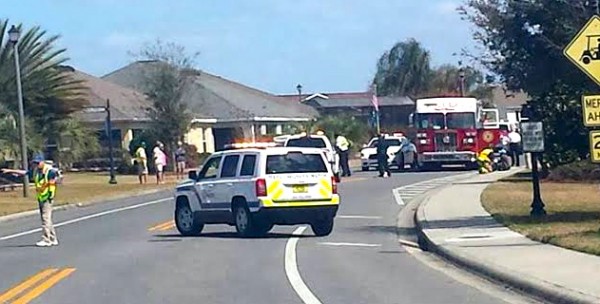Emergency personnel were at the scene of the golf cart accident Monday on Odell Circle.