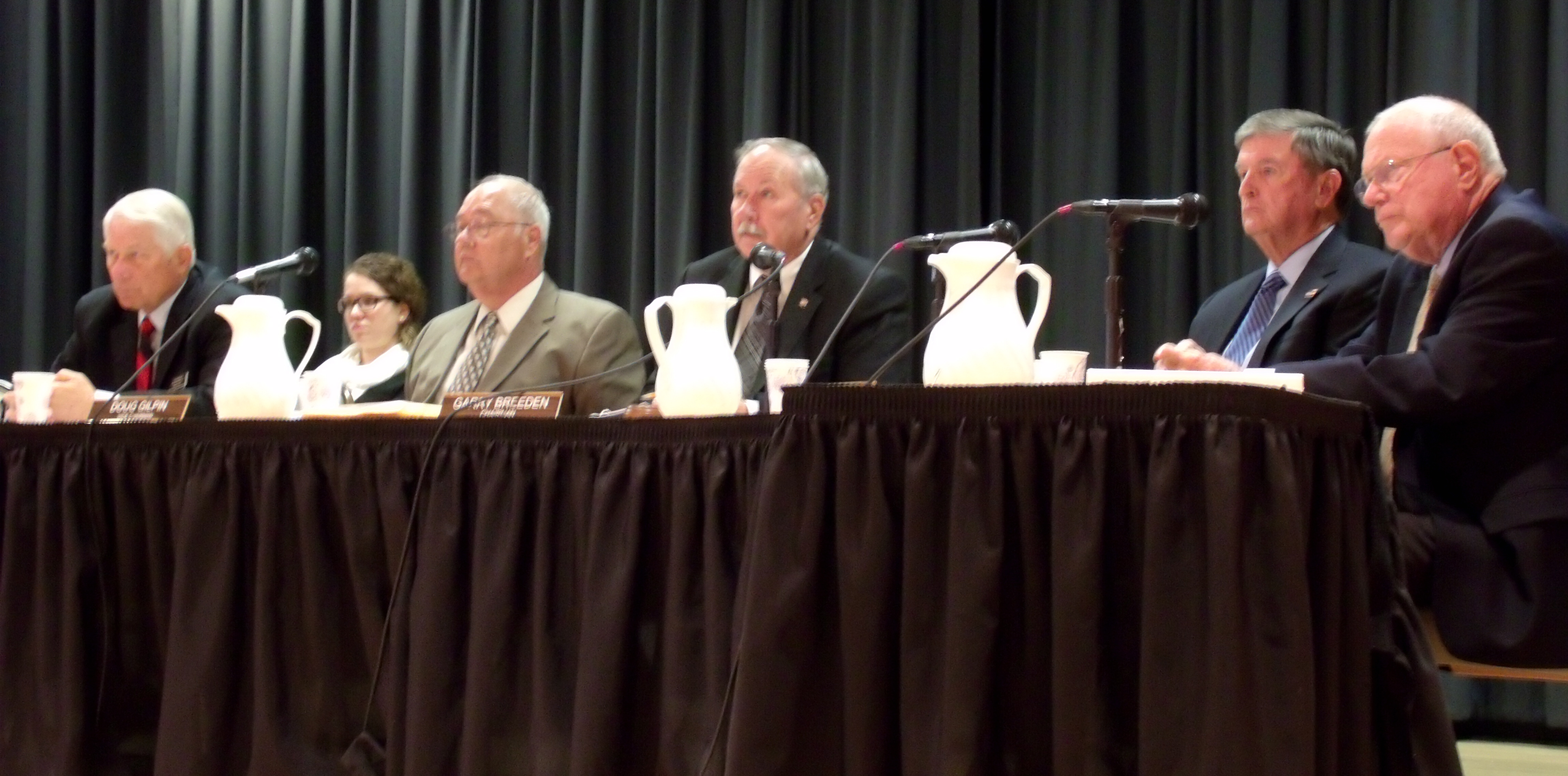 Sumter County Commissioners, from left, Don Hahnfeldt, Doug Gilpin, Garry Breeden, Al Butler and Don Burgess.