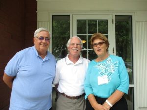 Villagers Robert Pine and Ron Ciecka along with LWV member Annie Grewe. All have solar panels on their homes.