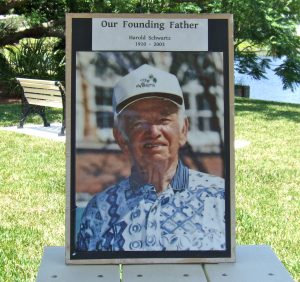 A photo of Villages founder Harold Schwartz was on display at the event,