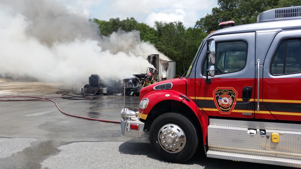 Sumter County Fire & EMS was at the scene of the fire Wednesday afternoon.