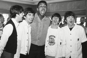 Muhammad Ali ,then Cassius Clay, meets the Beatles in 1964.