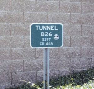 A sign at a tunnel
