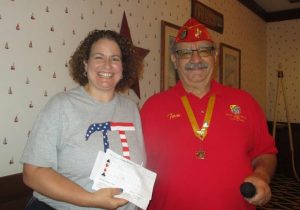 Best hand winner Casey Newton with her father Tom Newton, event organizer.