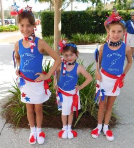 Penny Cordova's granddaughter, 9-year-old Nicole; Ann Pelle's granddaughter, 8-year-old Madison; and Cathy Clemintine's granddaughter, 8-year-old Madison before their performance.