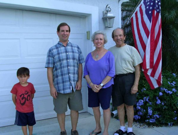 Taisei, Matt Simmons, Kelley Kaufman and Ted Godlin, from left, at home in the Village of Caroline.