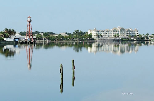 A glassy reflection off of Lake Sumter in The Villages