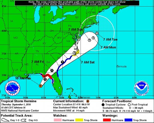 An updated map from the National Hurricane Center.
