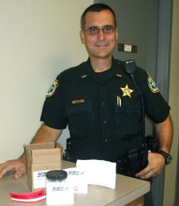 Lt. Robert Siemer with the Human Scent Kit.