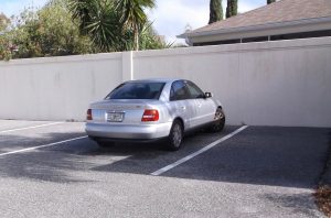 This vehicle is frequently parked in the supplemental parking area of the LaTrobe Villas in the VIllage of Winifred.