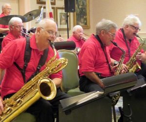 The Ambassadors Big Band horn section.
