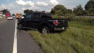 The Florida Highway Patrol is seeing the driver of a pickup  truck involved in a crash with a school bus.