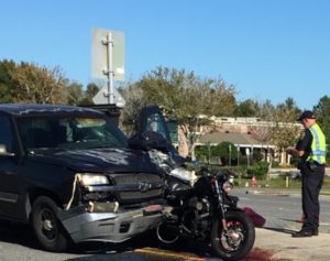 A motorcyclist was killed after being struck by a pickup truck on U.S. Hwy. 441 in Lake County on Thursday morning.