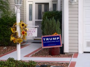 A Donald Trump sign on display at a home in The Villages. 