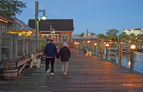 Chilly morning for a walk at sunrise on the boardwalk