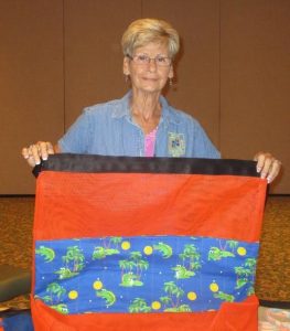 President of the newest Quilters Guild of the Villages, chapter, the Rohan Quilters, Beth Rothfuss.