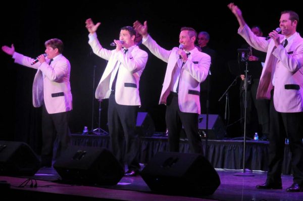 The Atlantic City Boys, from left, Clark Barrios, E. Michael Evans, Sammy Pawlak, and Rusty Smith played two sold-out shows Friday at Savannah Center.