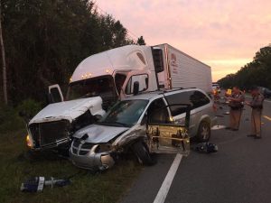 The Florida Highway Patrol was on the scene of the accident Tuesday morning.