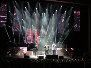 The stage lights and video screens were a big part of the show.