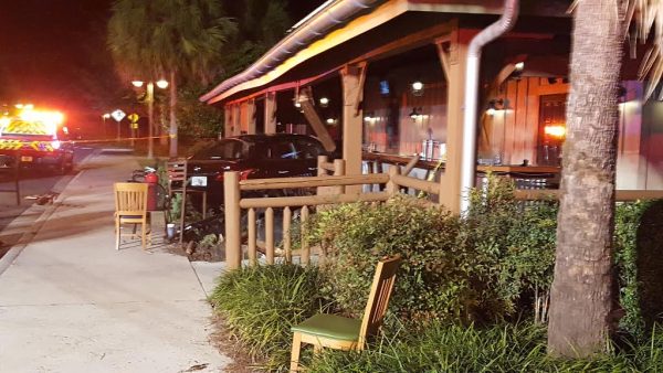 A car ran into Sonny's at Lake Sumter Landing on Tuesday evening.