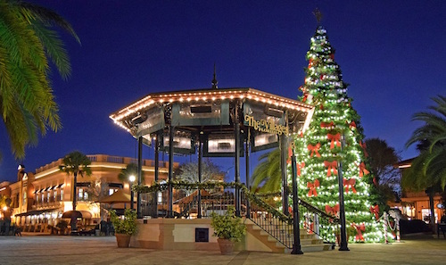 Predawn at Spanish Springs Town Square in The Villages