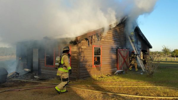 Sumter County Fire & EMS battled the structure fire Monday in Wildwood.