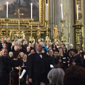 Maestro Bill Doherty Sunday at St. Ignatius Church in Rome. Doherty and the St. Timothy Church choir along with members of the Central Lyric Opera company performed.