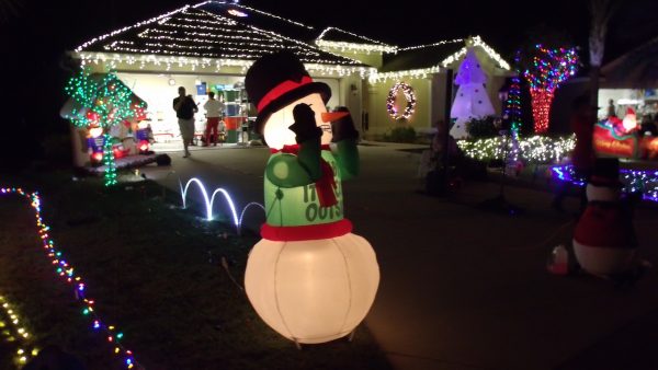 A snowman at the display in the Village of Hemingway.