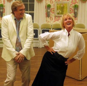 Alex Santoriello and Jill Marrese share a swinging moment from Guys and Dolls.