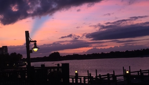A beautiful night for a walk at Lake Sumter Landing