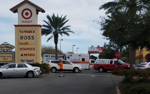 One person was transported from the scene of an accident Thursday afternoon at Rolling Acres Plaza.