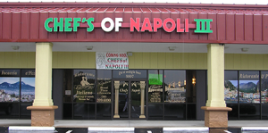 Chef's of Napoli is located on U.S. 301 in Wildwood. 