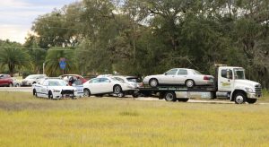 Two cars were towed from the scene of an accident Tuesday at Rolling Acres Road and County Road 466.