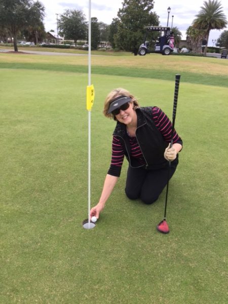 Angela Kowalski got a hole-in-one in January at the Bonita Pass Executive Golf Course