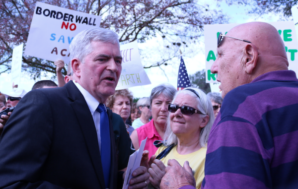 Congressman Daniel Webster walks through the crowd at Friday's event in The Villages.