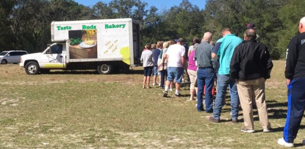 Fans of the Key Lime Pie King lined up Friday on Micro Racetrack Road.