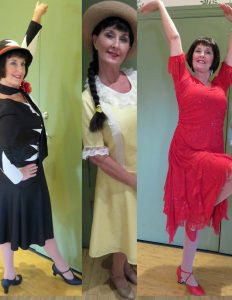 Linda Berthiaume displays the three faces on Millie in Thoroughly Modern Millie coming to Savannah Center March 15-18.