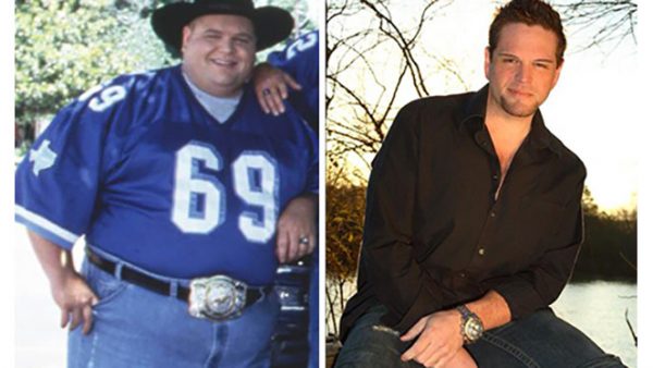 Ron Lester before and after weight loss surgery.