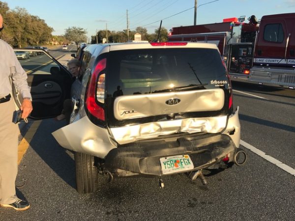 Villager Joseph Vlasaty's Kia Soul was rear-ended in the collision.