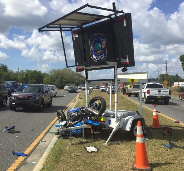 A motorcyclist crashed Friday afternoon on U.S. Hwy. 27:441 in Lady Lake.