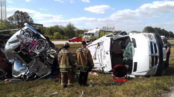 An Ohio woman was seriously injured in this accident Friday on Interstate 75.