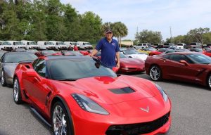 Bob Vehmeier, president of the Touch of Glass Corvette club and his 2017 Vette.