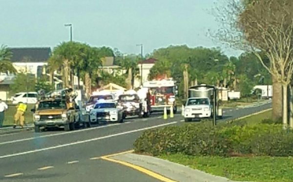 Emergency responders were on the scene of an accident Monday morning at Pinelllas Plaza.