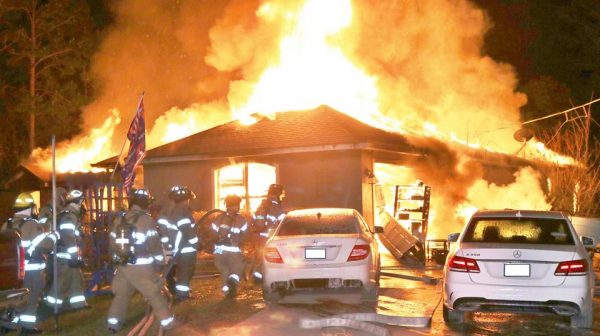 Firefighters battled the blaze Tuesday night in Ocala.